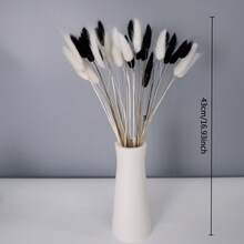 人造花飾品 17英吋蓬蓬草花藝裝飾，大容量高款兔尾草人造植物，波希米亞風婚禮裝飾 - 黑與白 - 查看 5