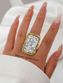 1 Pc Gold‑Colored Women's Watch‑Ring, A Distinctive Ring With A Vintage‑Exquisite Watch Design, Retro‑Unique Fashionable Ring Jewelry Gift - Silver - View 2