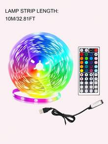 Bedroom LED Strip Lights, 3.28ft (1 Roll) ~ 98.42ft (2 Rolls) RGB LED Strip, With Infrared 44-Key Remote Control, USB 5V LED Strip, With Adhesive Backing, Adjustable Color, Bedroom Party Decoration - 3535RGB - View 18