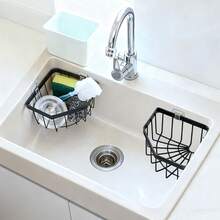 1pc Corner Triangle Storage Rack For Kitchen Sink, No Drilling Bathroom Storage Rack, With Drainage, PP Material, Home Use, Drainage Rack - Multi-color - View 3