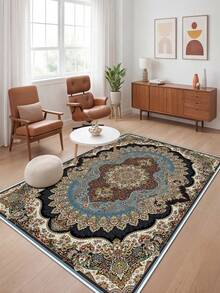 Digitally Printed Non-Slip Washable Runner And Area Rug Living Room Carpet, Modern Design | Modern, Scandinavian, Bohemian And Classic Styles | 100% Polyester - Blue - View 5