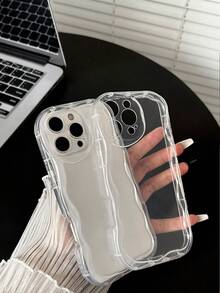 3 Stücke cremefarbene Handyhülle mit wellenförmigem Rand, einfarbig, stoßfest, kompatibel mit iPhone 16/ 16 Pro/ 16 Plus/ 16 Pro Max/ 15 Pro Max/ 13/ 14/ 11/ XS, weiche Schale P12, stoßfest, cremefarbener wellenförmiger Rand, glänzend, neu lackiert, TPU, stoßfeste weiche Schale Handyhülle, geeignet für Galaxy S24/Galaxy S24+/Galaxy S24 Ultra/Galaxy S22/Galaxy A13 4G/Galaxy A52/A52s 5G/Galaxy A23/Galaxy A35/Galaxy A25/Galaxy A73/Ximi Note 11/Ximi 11 Lite - Transparent - Übersicht 6