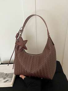 Personalized Woven Shoulder Bag With Niche Design, Fashionable And Elegant Style Armpit Bag, Exquisite Daily Use Suitable For Commuting And Dating - Coffee - View 8