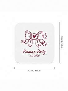 Personalized Name And Year Coaster, Custom Text Drink Coaster With Line Art Party Design, Custom Beverage Coaster, Birthday Party Table Decor, Celebration Drink Mat, Coffee Coaster, Birthday Gift For Friends, Family, Party Hosts And Guests. - Multicolor - View 78