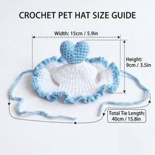 Knitted Pet Birthday Hat - Cute Headwear For Cats And Dogs, Perfect For 1st Birthday Party, Valentine's Day Decoration And Photo Shoot, Comfortable And Adjustable, Exquisite Gift - Multicolor - View 4