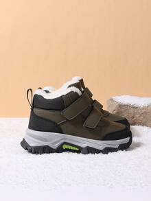 Children's Boots/Children's Outdoor Lightweight Soft Sole Anti-Slip Hiking Snow Boots With Thermal Lining For Warmth - Army Green - View 3