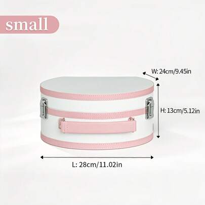 Minimalist European White Semi Round PU Leather Handbag Versatile Decorative Piece Serving As Jewelry Box Home Decor Dressing Table Display Holiday Family And Friends