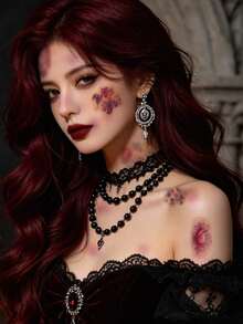 1pc Halloween Realistic Cut Wound Temporary Tattoo Sticker, Realistic Fake Tattoo Design, Suitable For Daily Wear, Bachelorette Party Favors, Music Festivals, Games, Graduation Gifts, Lasts 3‑5 Days - Multicolor - View 5
