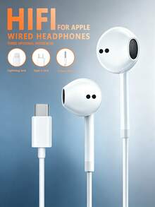 In-Ear Wired Earphones With Lightning Connector And In-Line Remote Volume Control, Compatible With IPhone 14/13/12/11/XR/XS/X/8/7/SE/Pro/Pro Max, Christmas/Family Gift - View 1