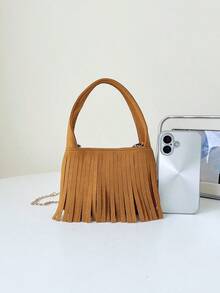 1PC Girls' Handbag With Tassel, Coin Purse, Shoulder Bag, Lightweight And Portable With Zipper Closure, Suitable For Daughter, Girls' Daily Outings, Ideal Fashion Accessory - 1123# - View 3