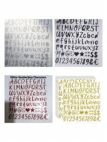 Letter Stickers Glitter Letter Stickers Self-Adhesive Waterproof Vinyl Small ABC Letters Water Bottle Cup Mailbox Number Scrapbook Notebook Signage Crafts Decoration - Multicolor - View 8