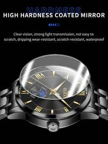 OLEVS 3638 Men Watch Original Quartz Watch Stainless Steel Waterproof Luminous Large Dial Day Date Watches Luxury Men Box Reloi - Black - View 10