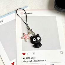 1/4pcs Star Cat Phone Chain Pendant, Creative Couple Style, Universal Smartphone, Personalized CCD Camera Keychain, Cute INS Style Phone Chain Christmas Gift - Multicolor - View 5