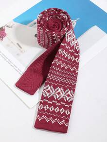 1pc Men's Fashion Casual Diamond Grid Striped Pattern Tie Comfortable Versatile Suitable For Daily Wear Shopping Business Party Banquet Date Matching - Multicolor - View 2