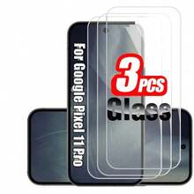 3-Pack Screen Protector, Compatible With Google Pixel 9 Pro XL/Pixel 9 Pro/Pixel 9, Pixel 10 Pro Fold/Pixel 10 Pro/10 Pro XL/10, Pixel 10a, Pixel 11/11 Pro/11 Pro XL Series, Fingerprint Unlock Tempered Glass Screen Protector, High Definition, Anti-Fingerprint, Anti-Scratch, Bubble-Free Easy Installation, Full Screen Protection - Clear - View 1