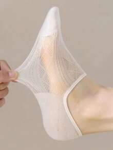 1/5/10Pairs Women's Short Socks, Transparent Invisible Socks, Comfortable & Breathable, Random Colors - Multicolor - View 3