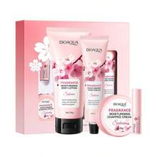 BIOAOUA Cherry Blossom Scented Body Care 5-Piece Set, Winter Moisturizing Repairing Cracked Hand Cream, Body Lotion, Lip Balm Gift Box - Moisturizing Lotion Lip Balm Hand Cream - View 5
