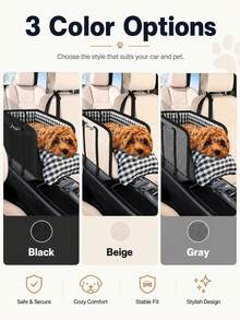Kursi Mobil untuk Anjing Peliharaan - Kursi Mobil Hewan Peliharaan Lipat dengan Penopang Sabuk Pengaman dan Desain Anti-Selip - Kursi Portabel yang Dapat Menambah Tinggi dengan Bantalan dan Rangka Kokoh, Cocok untuk Anjing Kecil hingga 11 lbs, untuk SUV, Sedan, Van - Aksesori Konsol Tengah - MultiWarna - View 9