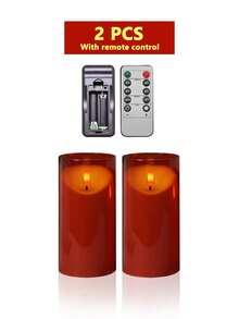 3pcs Red Flameless Candle Lights With Timer Remote Control, Battery Powered Red Warm Light, Suitable For Christmas, Halloween, Valentine's Day, Mother's Day, Dining Table, Wedding, Party, Gift, Holiday - Red-warm Light - View 13