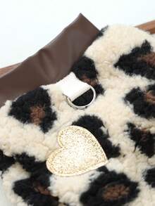 PETCIRCLE 1PC Pet Clothes Autumn/Winter New Small Dog Puppy Cat Breathable Skin-Friendly Thickened Warm Stand Collar Design Gold Leopard Print Jacket - Multicolor - View 6