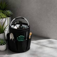 Collapsible Multi‑Purpose Storage Bucket, Oxford Fabric Tool Organizer With Aluminum Handle, Waterproof Inner Liner Holds Water, Portable Tote For Picking, Beach, Travel, Indoor Outdoor Use, Multi‑Pocket For Garden & Cleaning Tools - Multiple Styles - View 1