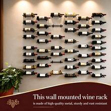 Industrial Style Iron Square Wine Rack, Space-Saving Wall-Mounted Wine Storage Shelf, Restaurant Bar Decor Wine Bottle Holder - View 7