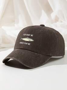 1pc Men's Retro Funny Fish Print Baseball Cap Washed Polyester Casual Adjustable Breathable Sun Hat - A - View 13