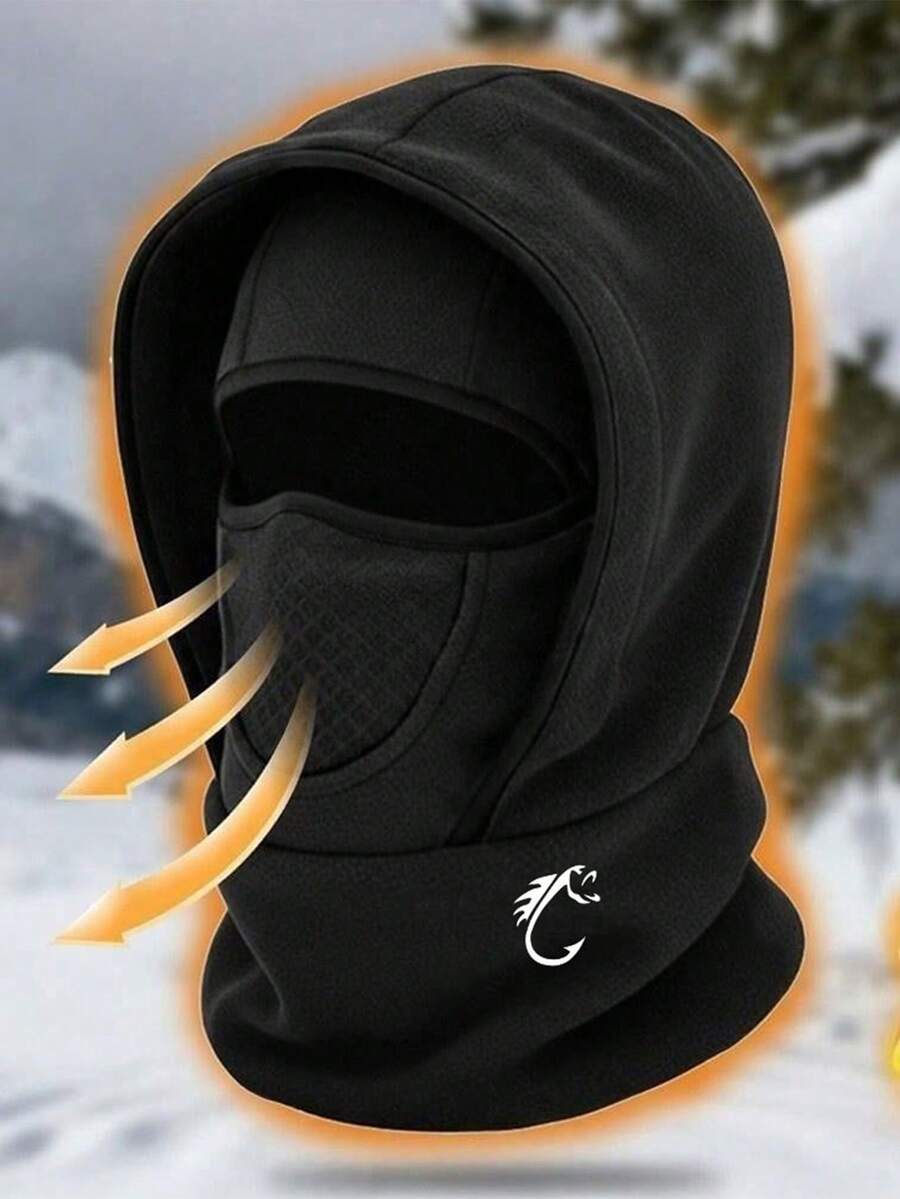 1pc Unisex Autumn/Winter Multi-Functional Cold-Proof Pattern Printed Balaclava Hat, Warm Headwear Suitable For Daily Outdoor Cycling Wear - Multicolor - View 1