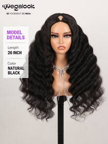 MEGALOOK Loose Wave V Part Wig Natural Color 100% Human Hair Glueless Wig Brazilian Virgin Human Hair With Drawstring V Shape No Sew In No Glue 200% Density Beginner Friendly Natural Looking Daily Use - SNatural - View 5