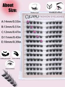 120 Clusters D Curl Fluffy Dense Lash Clusters, Wispy Voluminous Individual Lashes, Soft Segmented DIY Eyelash Extension Kit For Daily, Office, Dating, Party, Photoshoot & Clubbing - D - View 6