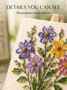 1 Set Kit Seni Mosaik Kaca DIY, Desain Serangga Alam dan Taman dengan Burung Kolibri, Lebah, Kupu-kupu atau Kumbang, 10 x 15 cm Set Kerajinan Gambar Mosaik Mini Buatan Tangan untuk Pajangan Meja, Dekorasi Rumah Bergaya Pedesaan, Proyek Seni Kreatif dan Hadiah - Set Manik-Manik DIY - View 2