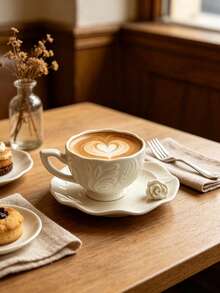 Set 6 Buah / Set 1 Buah: Set Cangkir dan Tatakan Kopi Keramik Mawar 3D 90ml, Cocok untuk Digunakan di Microwave dan Mesin Pencuci Piring, Termasuk Cangkir Espresso dan Cangkir Kopi Arab. Sempurna untuk Teh Sore, Kafe, Dapur, dan Dekorasi Rumah; Hadiah yang Ideal. - MultiWarna - View 9
