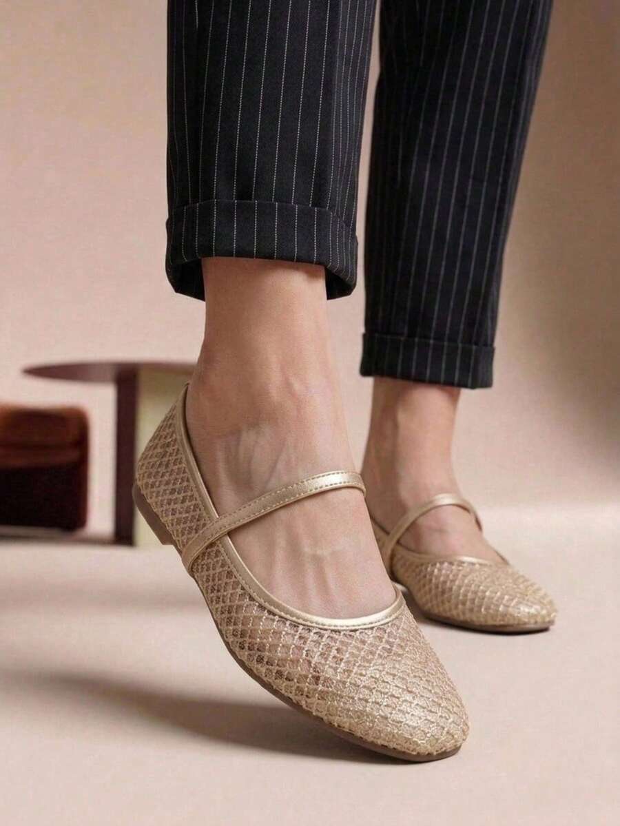 Women Flats - Gold - View 1