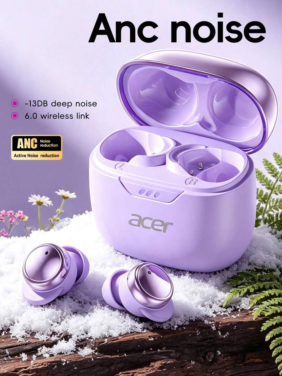 Acer OHR818 In-Ear Wireless Earbuds With Bluetooth 6.0 Chip, Active Noise Cancellation, Stereo Sound For Calls, Compact Design, Comfortable Fit, 300mAh Portable Charging Case, Compatible With IOS/Android Phones - View 1