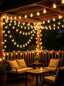 1 Peça Luzes de Natal LED 10/20/40/80 1,5/3/6/10m Luzes de Atmosfera para Camping ao Ar Livre Lâmpadas Pequenas Luzes para Toldo Tenda Barraca Luzes Coloridas Piscantes Céu Estrelado Luzes de Bola de Bolha Caixa de Bateria Luzes de Corda - Cordões de luzes de bolha - Visão 8