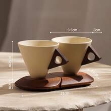 Limoges France Giftable Coffee Set|Vintage Textured Cappuccino Cups & Saucers|Patent Splash-Proof Funnel Design|Artisan Ceramic For Espresso Lovers. - Multicolor - View 16