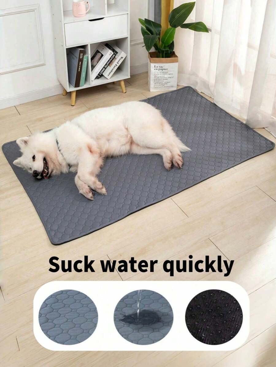 2pcs Gray Washable Reusable Waterproof Pet Urine Pads, Non-Slip & Absorbent, Suitable For Floors, Sofas, Beds, Fences, Cars, For Small To Large Dogs And Cats