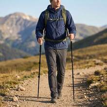 Adjustable Trekking Poles Lightweight Hiking Sticks Hiking Poles - Black - View 1