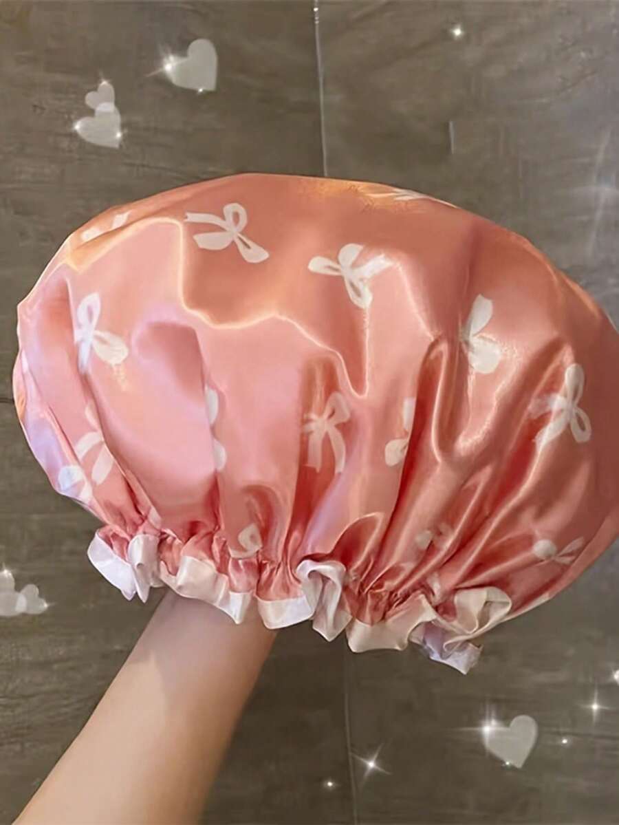 Mũ tắm co giãn hai lớp chống nước, phù hợp cho nam, nữ và trẻ em người lớn, mũ che mặt chống dầu mỡ dùng trong bếp (dùng khi tắm để ngăn tóc bị ướt, không phù hợp để ngủ) - Phiên bản nâng cấp - Xem 1