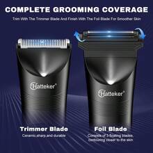 Hatteker 1pc 2-In-1 Hair Trimmer, Multi-Function Electric Epilator & Shaver, Private Area Grooming Kit For Men And Women - Black - View 7