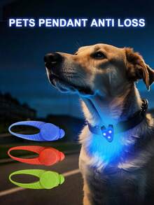 1pc LED Pet Pendant Collar, Waterproof Dog Collar Light, Suitable For Outdoor Walking, Silicone LED Dog Collar Tag Light, Suitable For Night Decoration, Battery Included - Multicolor - View 2