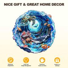 1pc Vortex Treasure Wooden Asymmetrical Puzzle, Animal Shaped 2D Puzzle Toy, Suitable For Children And Adults, Educational Game, Party, Holiday, Christmas And Birthday Gift, Unique Magical Desktop Decor Creative Wooden Puzzle Gift - Multicolor - View 6