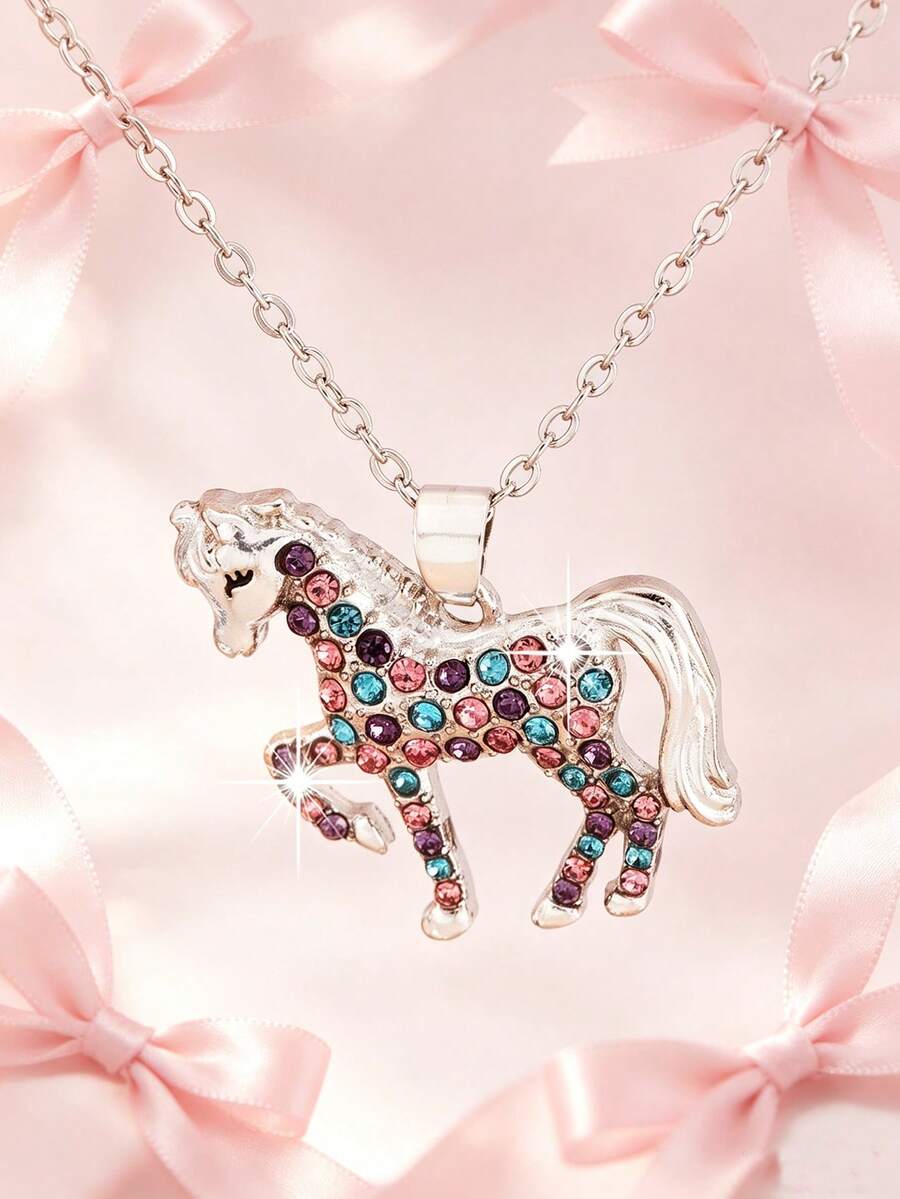 Creative Colorful Pony Shiny Exquisite Versatile Commemorative Fashion Necklace, Minimalist Gift Necklace - Style 3 - View 1