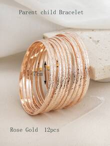 12pcs Delicate Fashionable Unique Design Versatile Curved Rhombus Stackable Thin Bracelets - Multicolor - View 11