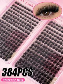 384/352 خصلات رموش صناعية طبيعية ناعمة بتجعيد D-Curl منفوشة DIY مصنوعة يدويًا - مكياج يومي/أسلوب طبيعي رموش صناعية (صندوق هدايا محدث جديد)، قابلة لإعادة الاستخدام، مناسبة للمبتدئين والاستخدام اليومي؛ تشمل خصلات رموش/رموش فردية، تدعم DIY المنزلية - D - مشاهدة 4