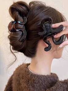 1pc/2pcs New Large Size 8cm Hair Claw Clip, Hair Claw For Long Hair Back Of Head - Multicolor - View 1