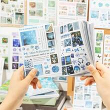 1 buah Buku Stiker Perencana Vintage 30 Lembar Gaya Stiker Pemandangan Laut Makanan Bunga Stiker untuk Pelajar Scrapbook Album Foto Casing Ponsel Dekorasi DIY - Buku stiker - View 2