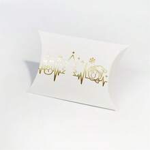 1/10/30pcs Christmas Golden Foil Pattern Gift Pillow Box, Snowman Party Favor Packaging Set For Holiday Celebrations - Multicolor - View 4