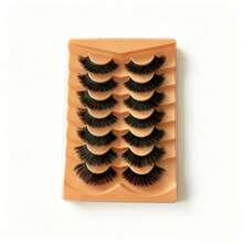 False Eyelashes Fluffy Faux Mink Cat Eye Effect 22mm Long 8D Voluminous Strip Lashes 7 Pairs Strip Lashes, Eyelashes, False Eyelashes, False Eyelashes - Multicolor - View 6