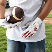 Sarung Tangan Baseball Kulit Domba, Anti Selip, Bernapas, Tahan Lama - Merah - View 3